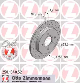 Тормозной диск (ZIMMERMANN: 250.1340.52)