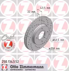 Тормозной диск (ZIMMERMANN: 250.1343.52)