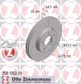 Тормозной диск (ZIMMERMANN: 250.1352.20)