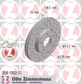 Тормозной диск (ZIMMERMANN: 250.1352.52)