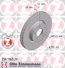 Тормозной диск (ZIMMERMANN: 250.1365.20)