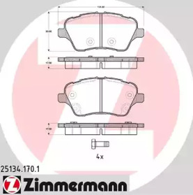 Комплект тормозных колодок (ZIMMERMANN: 25134.170.1)