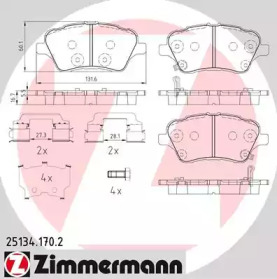 Комплект тормозных колодок (ZIMMERMANN: 25134.170.2)