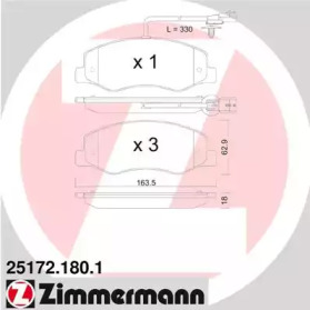 Комплект тормозных колодок (ZIMMERMANN: 25172.180.1)