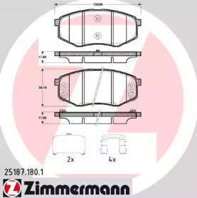 Комплект тормозных колодок (ZIMMERMANN: 25187.180.1)