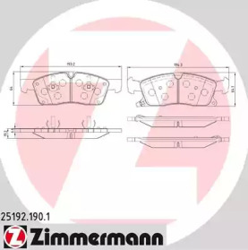 Комплект тормозных колодок (ZIMMERMANN: 25192.190.1)