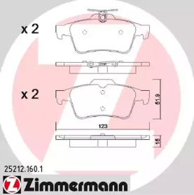 Комплект тормозных колодок (ZIMMERMANN: 25212.160.1)