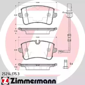 Комплект тормозных колодок (ZIMMERMANN: 25214.175.3)