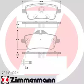 Комплект тормозных колодок (ZIMMERMANN: 25215.190.1)