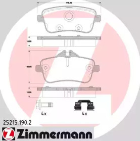 Комплект тормозных колодок (ZIMMERMANN: 25215.190.2)