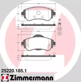 Комплект тормозных колодок (ZIMMERMANN: 25220.185.1)