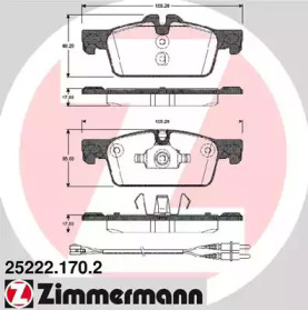 Комплект тормозных колодок (ZIMMERMANN: 25222.170.2)