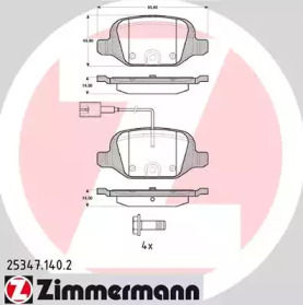 Комплект тормозных колодок (ZIMMERMANN: 25347.140.2)