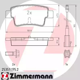 Комплект тормозных колодок (ZIMMERMANN: 25357.175.2)