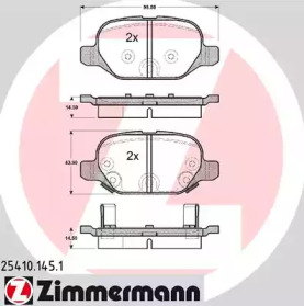 Комплект тормозных колодок (ZIMMERMANN: 25410.145.1)