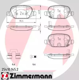 Комплект тормозных колодок (ZIMMERMANN: 25410.145.2)