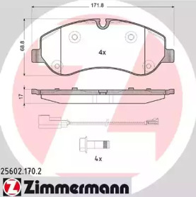 Комплект тормозных колодок (ZIMMERMANN: 25602.170.2)