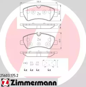 Комплект тормозных колодок (ZIMMERMANN: 25603.175.2)