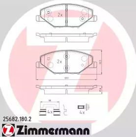 Комплект тормозных колодок (ZIMMERMANN: 25682.180.2)