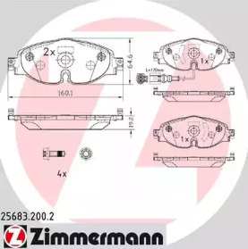 Комплект тормозных колодок (ZIMMERMANN: 25683.200.2)