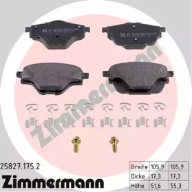 Комплект тормозных колодок (ZIMMERMANN: 25827.175.2)