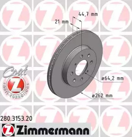 Тормозной диск (ZIMMERMANN: 280.3153.20)