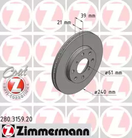 Тормозной диск (ZIMMERMANN: 280.3159.20)