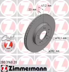 Тормозной диск (ZIMMERMANN: 280.3160.20)