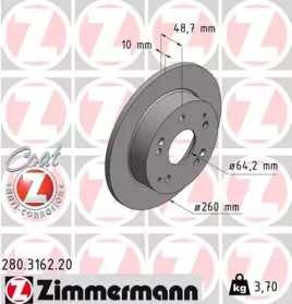 Тормозной диск (ZIMMERMANN: 280.3162.20)