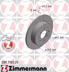 Тормозной диск (ZIMMERMANN: 280.3165.20)