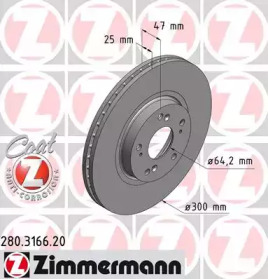 Тормозной диск (ZIMMERMANN: 280.3166.20)