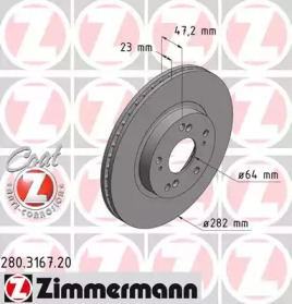 Тормозной диск (ZIMMERMANN: 280.3167.20)