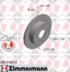 Тормозной диск (ZIMMERMANN: 280.3168.20)