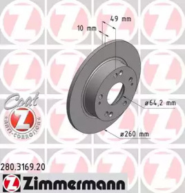 Тормозной диск (ZIMMERMANN: 280.3169.20)