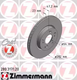 Тормозной диск (ZIMMERMANN: 280.3171.20)