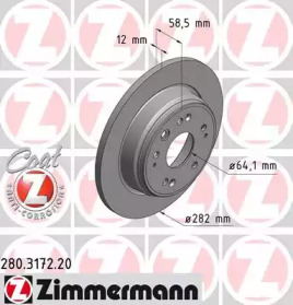 Тормозной диск (ZIMMERMANN: 280.3172.20)