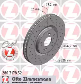 Тормозной диск (ZIMMERMANN: 280.3178.52)