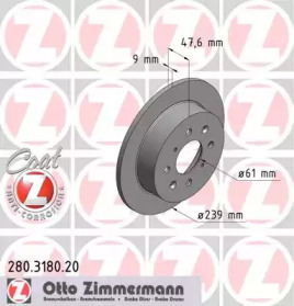 Тормозной диск (ZIMMERMANN: 280.3180.20)