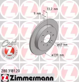 Тормозной диск (ZIMMERMANN: 280.3181.20)