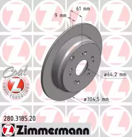 Тормозной диск (ZIMMERMANN: 280.3185.20)