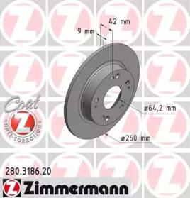 Тормозной диск (ZIMMERMANN: 280.3186.20)