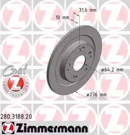 Тормозной диск (ZIMMERMANN: 280.3188.20)