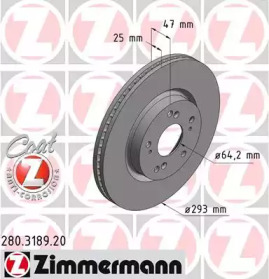 Тормозной диск (ZIMMERMANN: 280.3189.20)