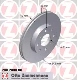 Тормозной диск (ZIMMERMANN: 280.2088.00)