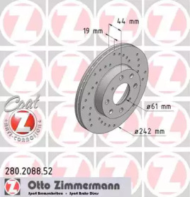 Тормозной диск (ZIMMERMANN: 280.2088.52)