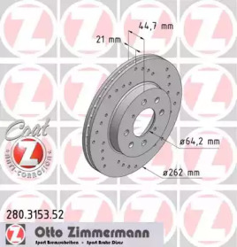 Тормозной диск (ZIMMERMANN: 280.3153.52)