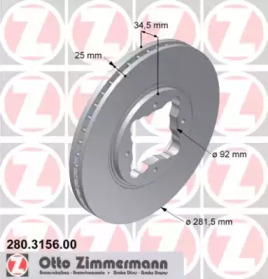 Тормозной диск (ZIMMERMANN: 280.3156.00)