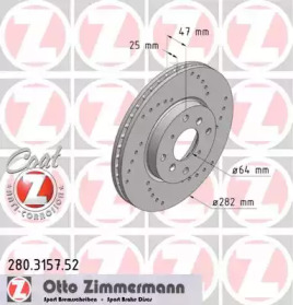 Тормозной диск (ZIMMERMANN: 280.3157.52)