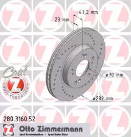 Тормозной диск (ZIMMERMANN: 280.3160.52)