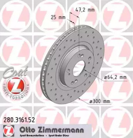 Тормозной диск (ZIMMERMANN: 280.3161.52)